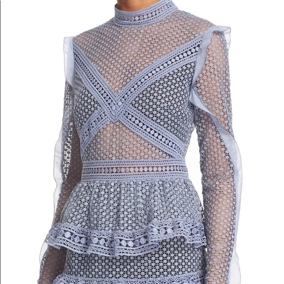 Self-Portrait Blue-grey Formal Dress - Picture 6 of 8